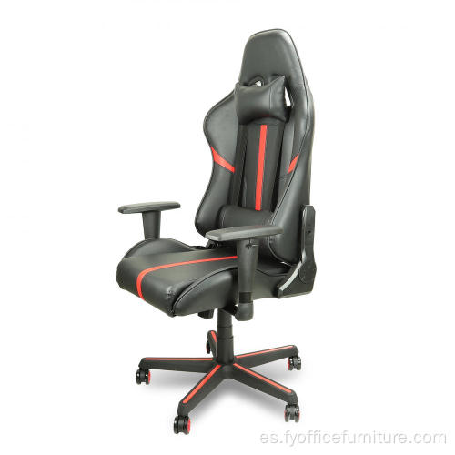 Silla para juegos de computadora PC de precio EX-Factory con CUERO NEGRO PERSONALIZADO